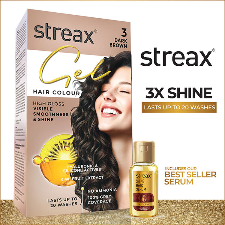 STREAX HAIR COLOUR GEL 3 DARK BROWN 30G