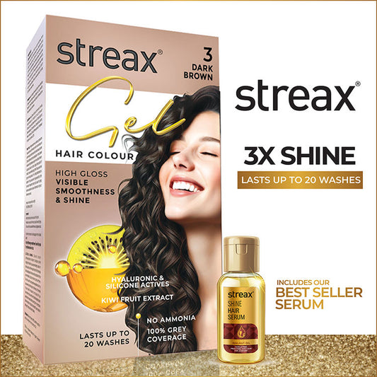 STREAX HAIR COLOUR GEL 3 DARK BROWN 30G
