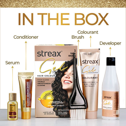 STREAX HAIR COLOUR GEL 3 DARK BROWN 30G