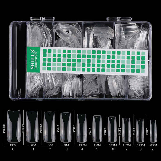 शिल्स नेल टिप्स हाफ-कवर (साफ़)