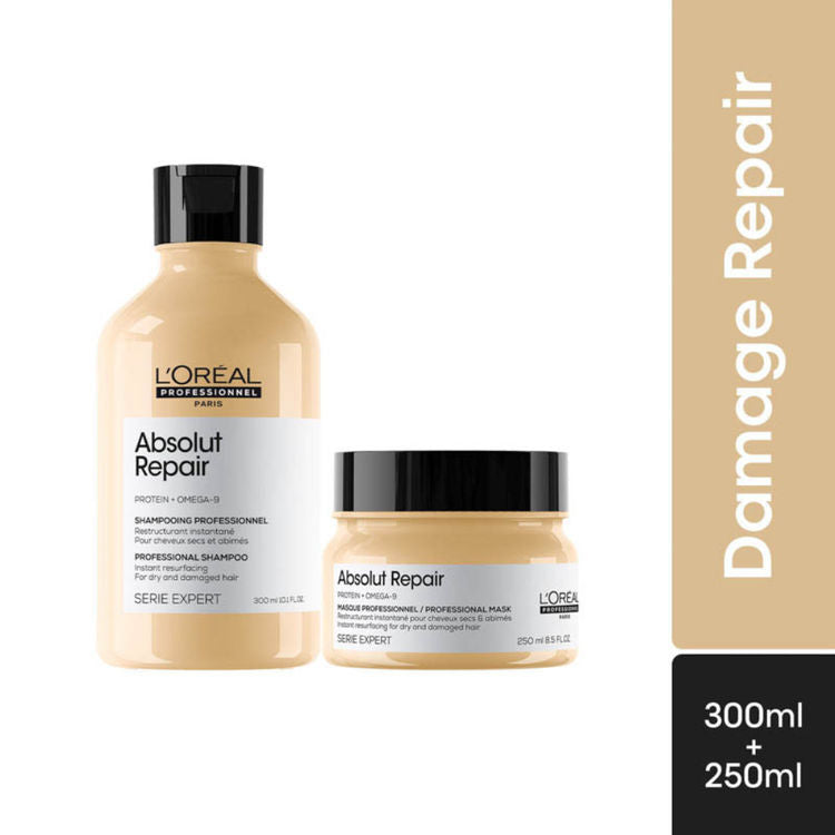 LOREAL PROFESSIONAL ABSOLUTE REPAIR SHAMPOO (300 ML) + MASK (250 ML)