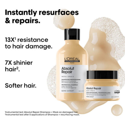 LOREAL PROFESSIONAL ABSOLUTE REPAIR SHAMPOO (300 ML) + MASK (250 ML)