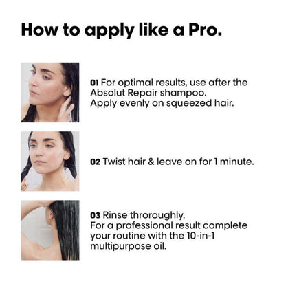LOREAL PROFESSIONAL ABSOLUTE REPAIR SHAMPOO (300 ML) + MASK (250 ML)