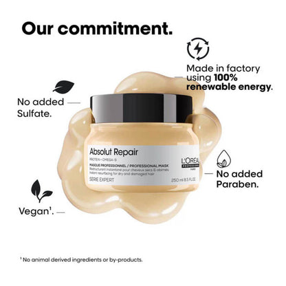 LOREAL PROFESSIONAL ABSOLUTE REPAIR SHAMPOO (300 ML) + MASK (250 ML)