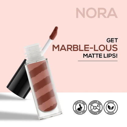 रेनी मार्बल लिक्विड लिपस्टिक ट्रांसफर प्रूफ मैट फिनिश LM03 नोरा 4.5ML