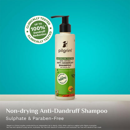 PILGRIM AUSTRALIAN TEA TREE NON-DRYING ANTI-DANDRUFF SHAMPOO 200ML