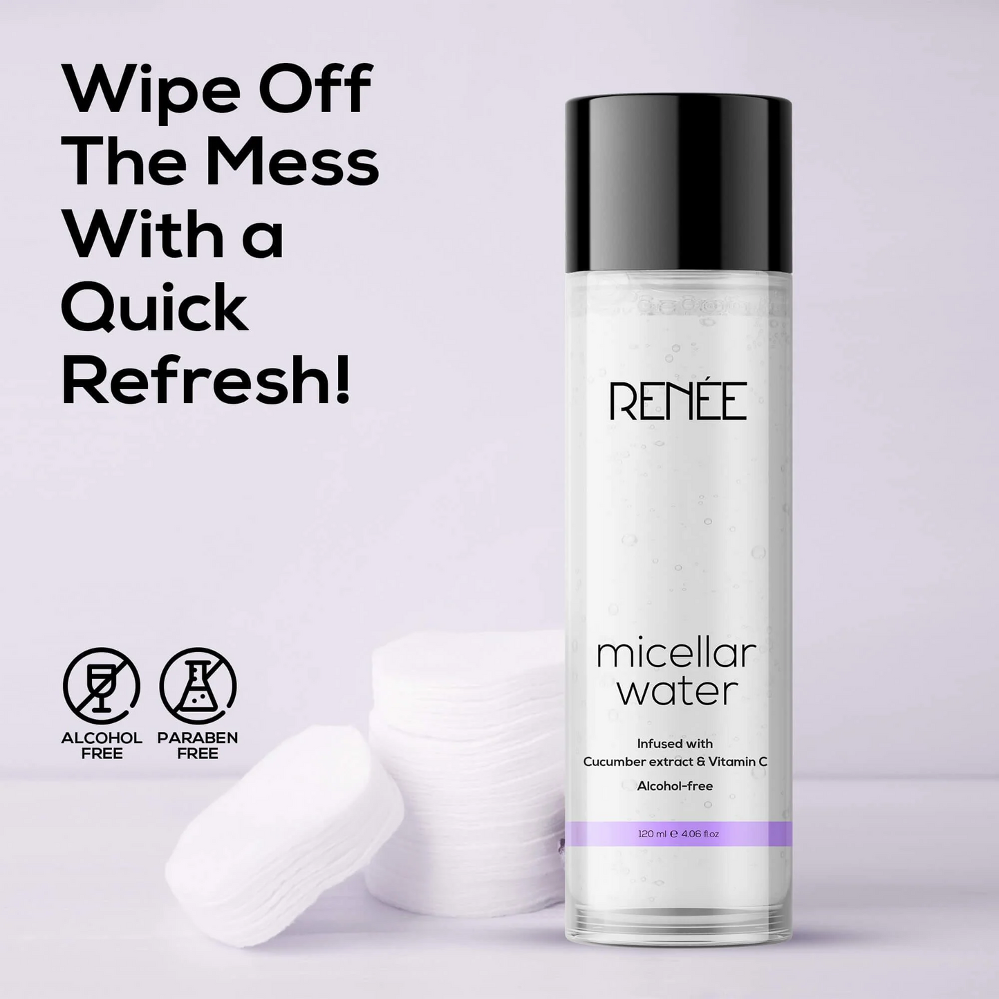 RENEE MICELLAR WATER INFUSED WITH CUCUMBER EXTRACT & VITAMIN C ALCOHOL-FREE 120ML