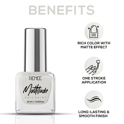RENEE MATTITUDE NAIL PANIT CHALK WHITE 10ML