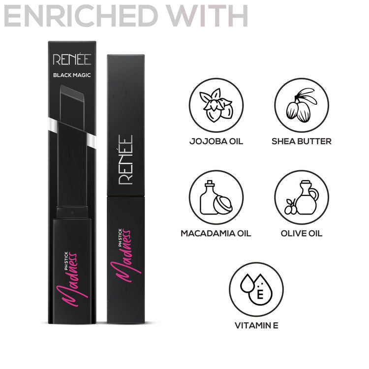 RENEE MADNESS PH STICK BLACK LIPSTICK PINK PAYOFF