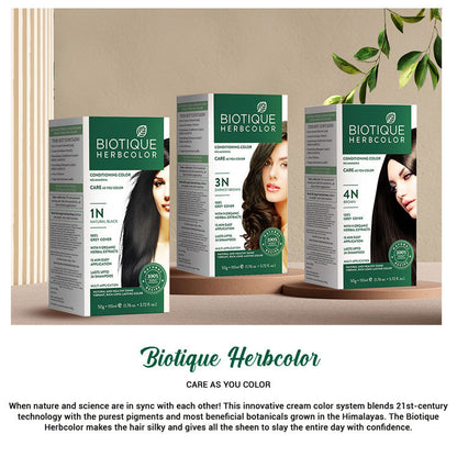 BIOTIQUE HERBCOLOR 4N BROWN 50G + 110ML