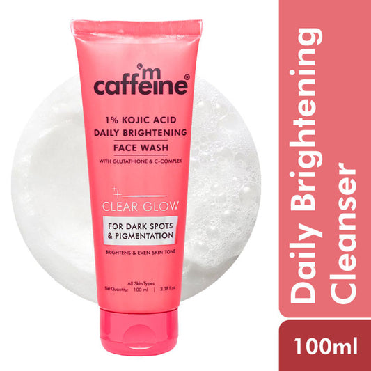 MCAFFEINE FACE WASH 1% KOJIC ACID BRIGHTNING CLEAR GLOW 100ML