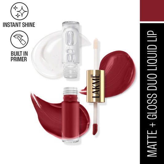 LAKME 9TO5 LIQUID LIPSTICK MATTE TO GLASS MR 03 VINTAGE RED 7.6ML