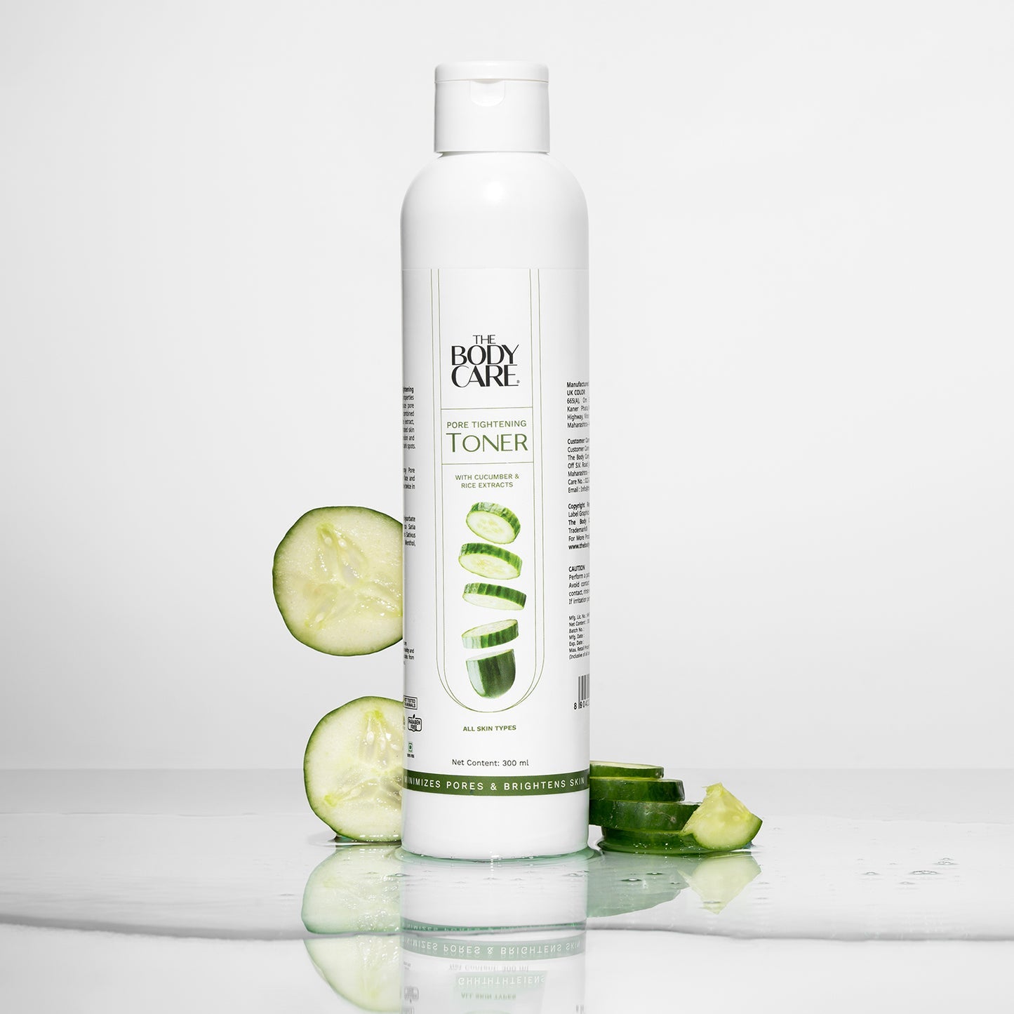 बॉडी केयर पोर्स टाइटनिंग टोनर विद ककम्बर एंड राइस एक्सट्रैक्ट्स 300ML