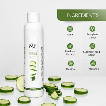 बॉडी केयर पोर्स टाइटनिंग टोनर विद ककम्बर एंड राइस एक्सट्रैक्ट्स 300ML