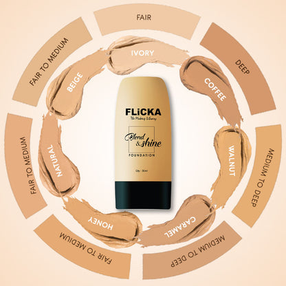 FLICKA FOUNDATION BLEND & SHINE 01 IVORY