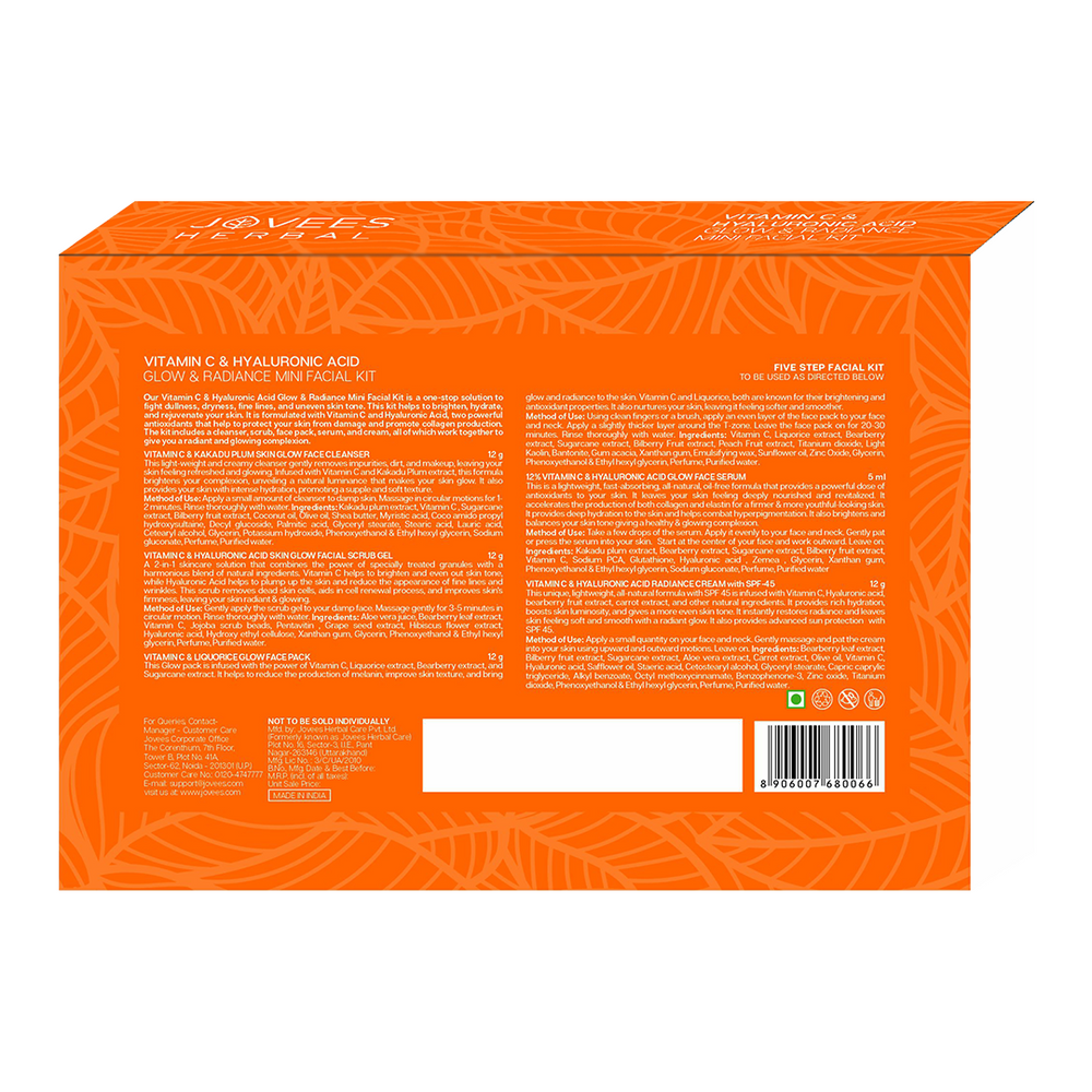JOVEES HERBAL MINI FACIAL KIT VITAMIN C AND HYALURONIC ACID 5 STEPS