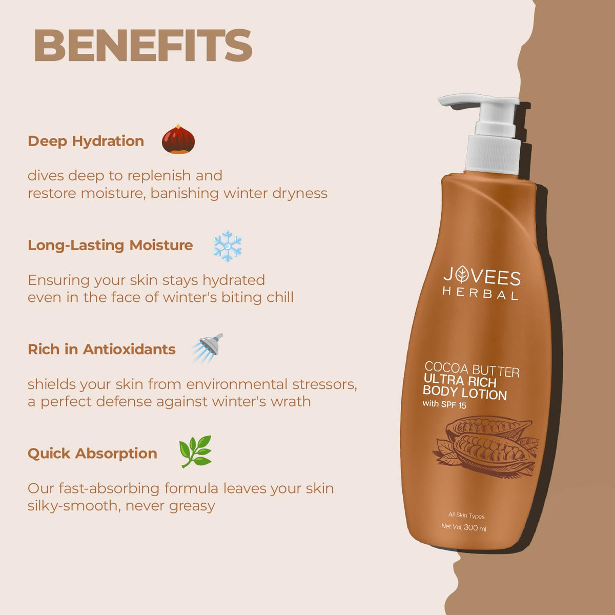 JOVEES COCOA BUTTER ULTRA RICH BODY LOTION 300ML