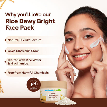 MAMAEARTH RICE DEWY BRIGHT FACE PACK 200G
