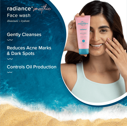 AQUALOGICA RADIANCE+SMOOTHIE FACE WASH 100ML