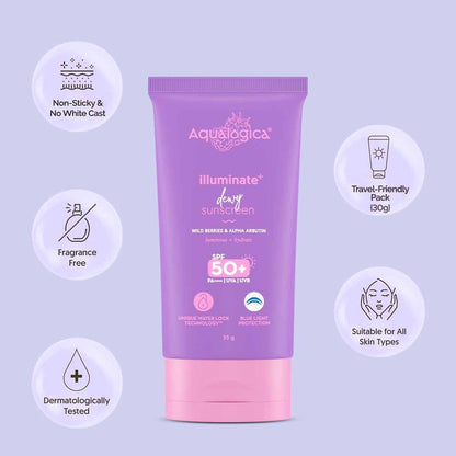AQUALOGICA ILLUMINATE DEWY SUNSCREEN SPF50+ 30G