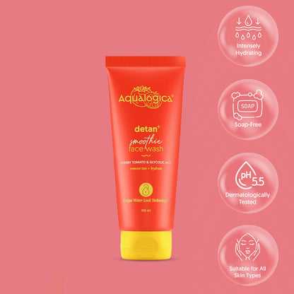 AQUALOGICA DETAN+SMOOTHIE FACE WASH 100ML