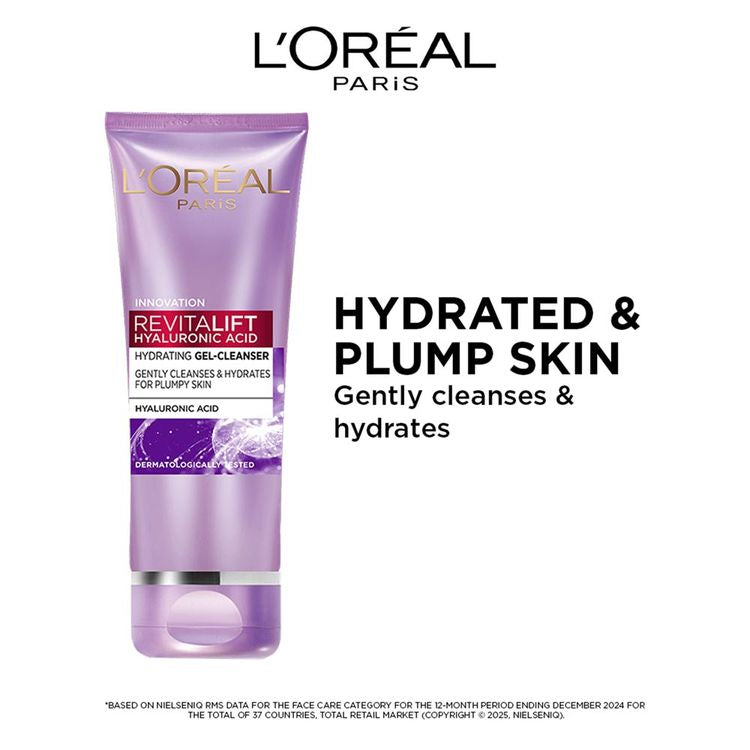 LOREAL REVITALIFT HYALURONIC ACID HYDRATING GEL-CLEANSER 50ML