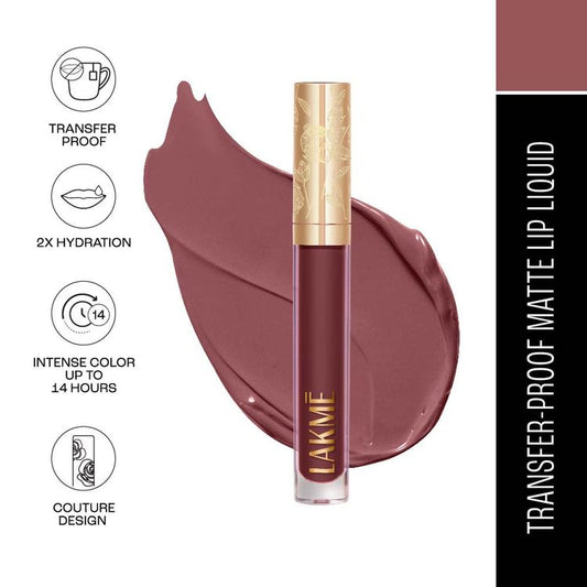 LAKME ROUGE BLOOM MATTE LIP LIQUID 301 MOCHA MAIDEN 3.5ML