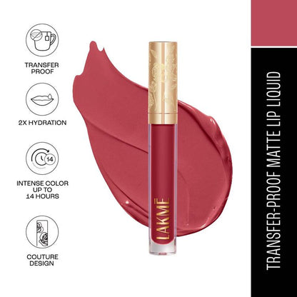 LAKME ROUGE BLOOM MATTE LIP LIQUID LIPSTICK 302 DELICATE DAISY 3.5ML