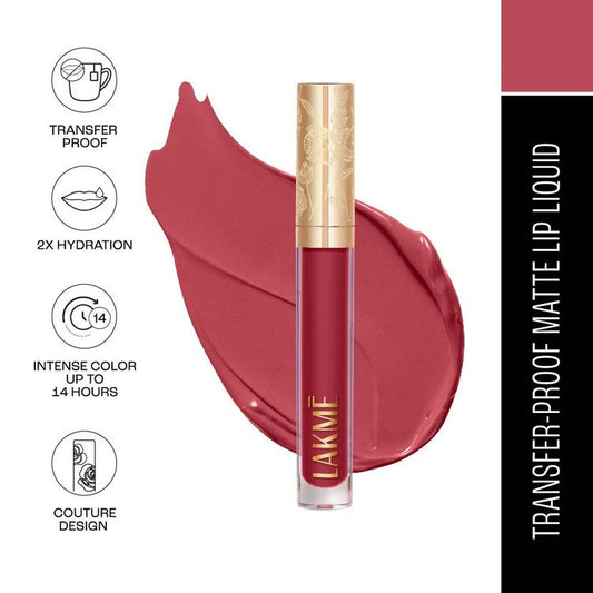 LAKME ROUGE BLOOM MATTE LIP LIQUID LIPSTICK 302 DELICATE DAISY 3.5ML