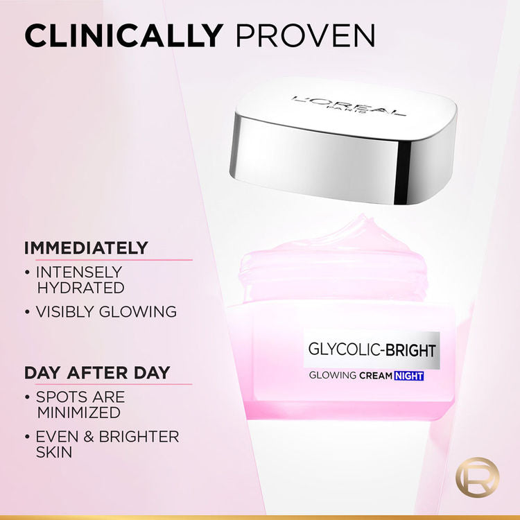 LOREAL GLYCOLIC-BRIGHT GLOWING CREAM NIGHT 15ML