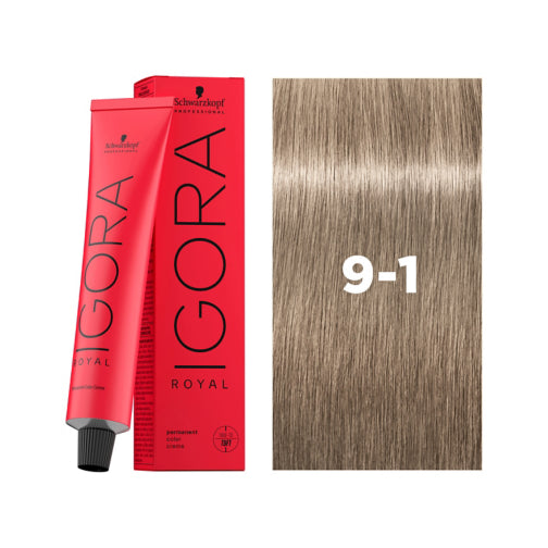 SCHWARZKOPF PROFESSIONAL IGORA ROYAL 9-1 EXTRA LIGHT BLONDE CENDRE 60ML