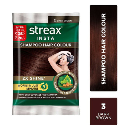 STREAX SHAMPOO COLOR 3 DARK BROWN