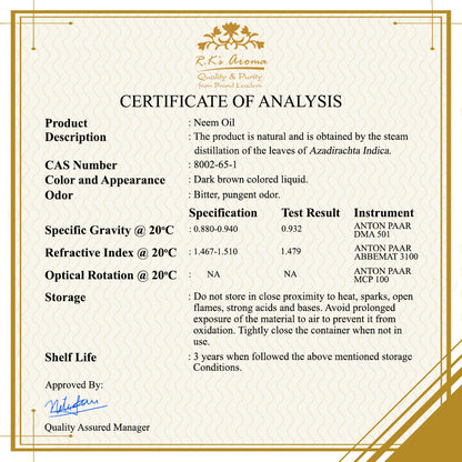 R.K.AROMA OIL NEEM 10 ML