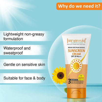 ARYANVEDA SUNSCREEN CREAM SPF 20 PA 50GM