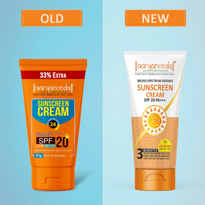 ARYANVEDA SUNSCREEN CREAM SPF 20 PA 50GM