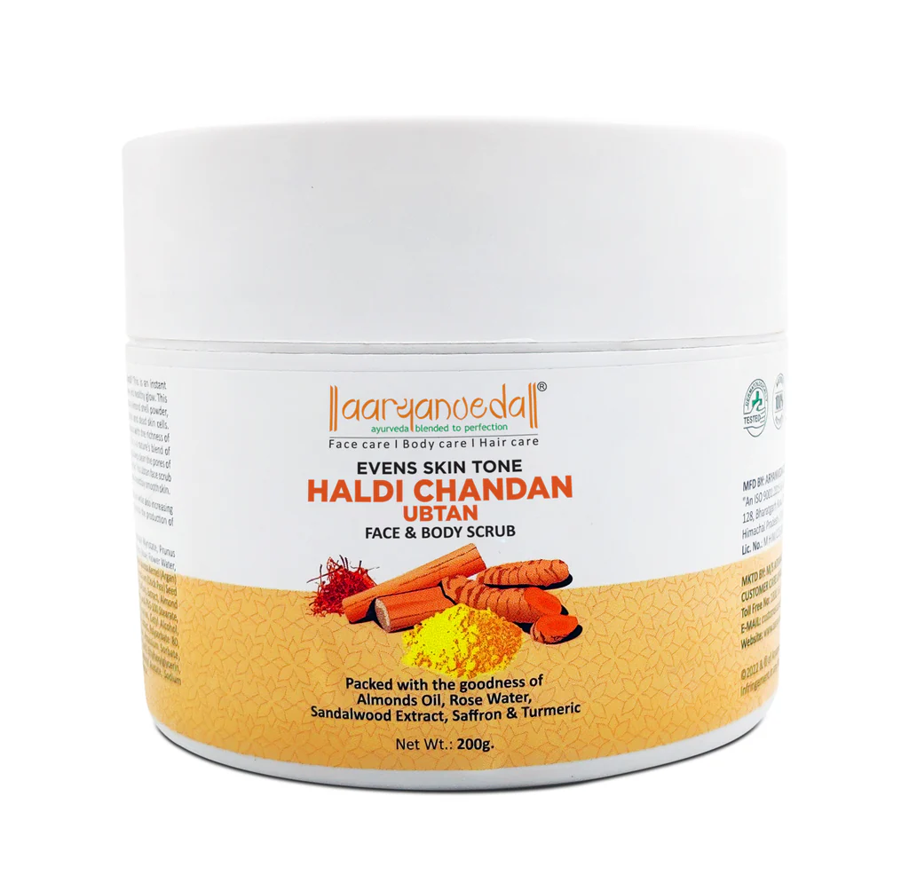 ARYANVEDA HALDI CHANDAN UBTAN SCRUB 100GM