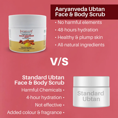 ARYANVEDA HALDI CHANDAN UBTAN SCRUB 100GM