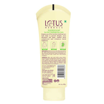 LOTUS HERBALS FACEPACK TEATREECLEAR 60 GRM