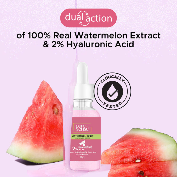 PURE SENSE WATERMELON BRUST GLOW FACE SERUM 2% HYALURONIC ACID 10ML