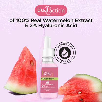 PURE SENSE WATERMELON BRUST GLOW FACE SERUM 2% HYALURONIC ACID 10ML