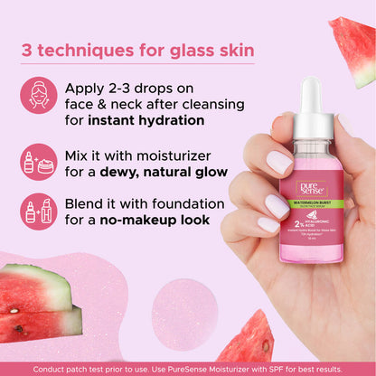 PURE SENSE WATERMELON BRUST GLOW FACE SERUM 2% HYALURONIC ACID 10ML