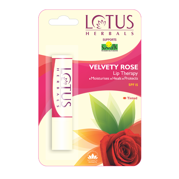 LOTUS HERBALS LIP THERAPY VELVETY ROSE 4 GRM