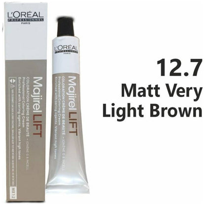 L'Oreal Majirel Lift hair color tube with packaging on a white background