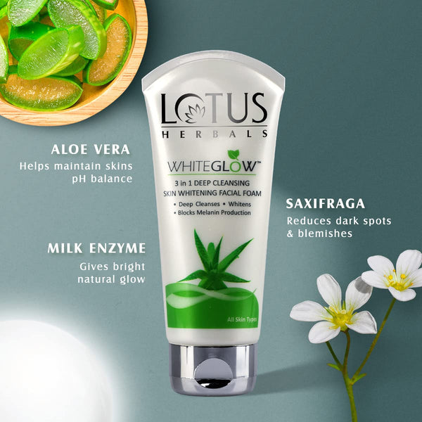 LOTUS HERBALS WHITEGLOW FW 3 IN 1 FACIAL FOAM 50 GRM