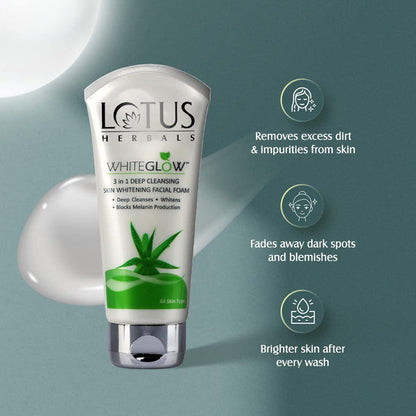 LOTUS HERBALS WHITEGLOW FW 3 IN 1 FACIAL FOAM 50 GRM