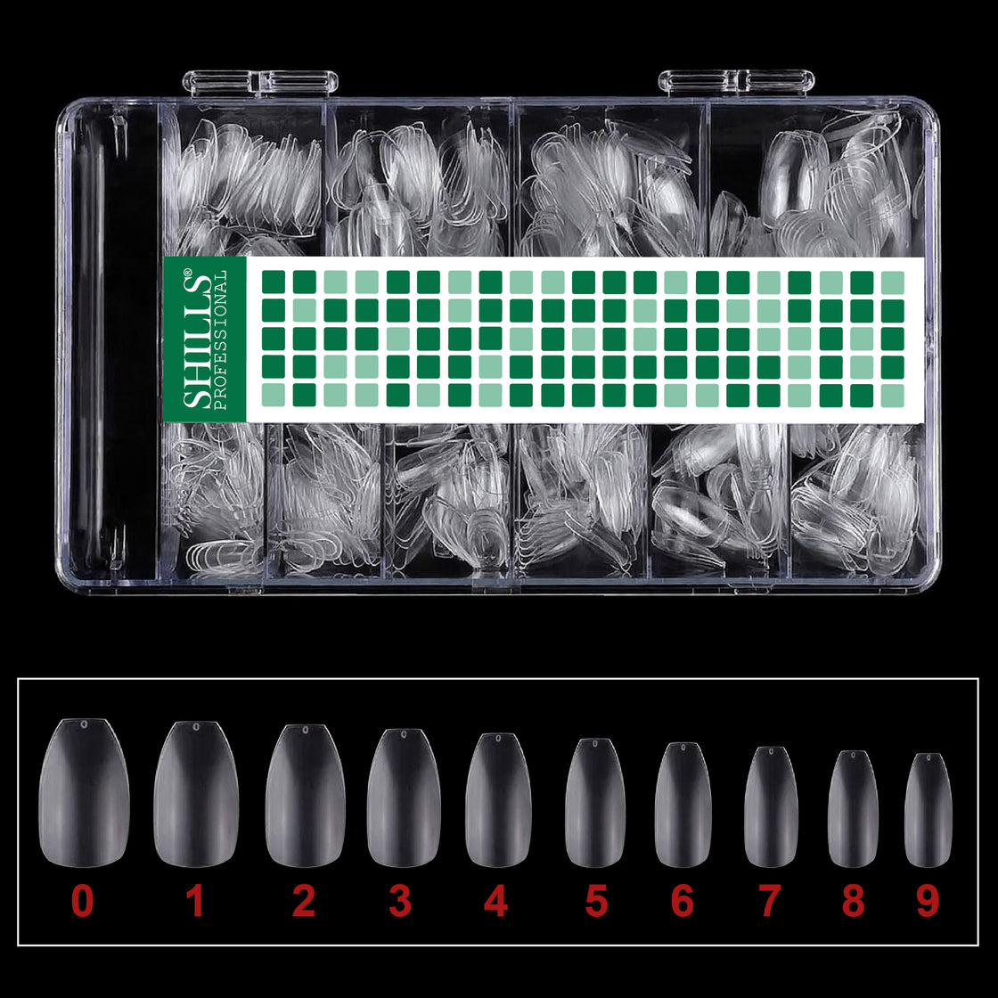 शिल्स नेल टिप्स कोरिया क्लियर शॉर्ट बैले टिप्स