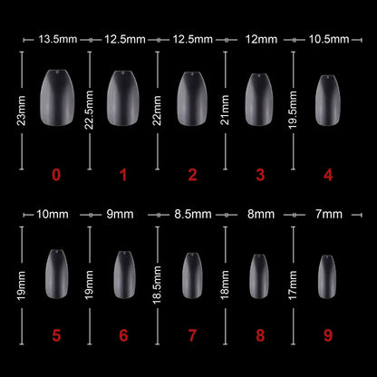 शिल्स नेल टिप्स कोरिया क्लियर शॉर्ट बैले टिप्स