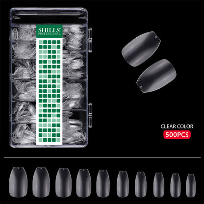 शिल्स नेल टिप्स कोरिया क्लियर शॉर्ट बैले टिप्स
