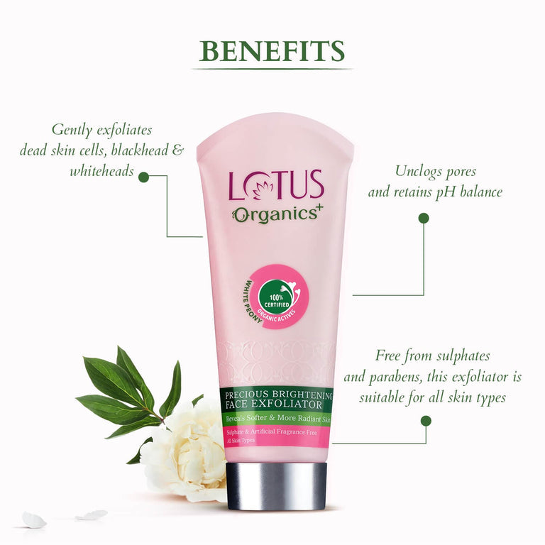 LOTUS ORGANICS PRECIOUS BRIGHTENING EXFOLIATOR 100GM