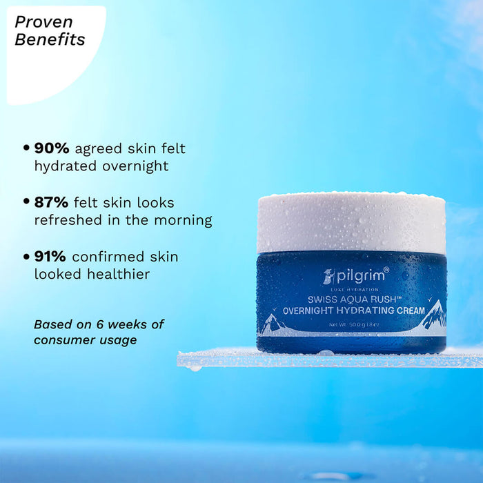 PILGRIM HYDRATING SWISS AQUA RUSH OVERNIGHT NIGHT CREAM 50GM